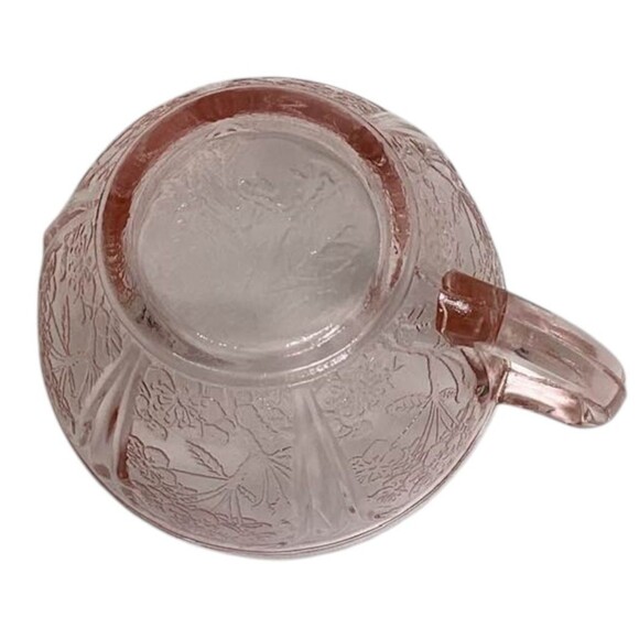 Pink Depression Glass Coffee Cups Saucers Cherry Blossom Jeannette Glass 3 Vtg - Picture 11 of 15